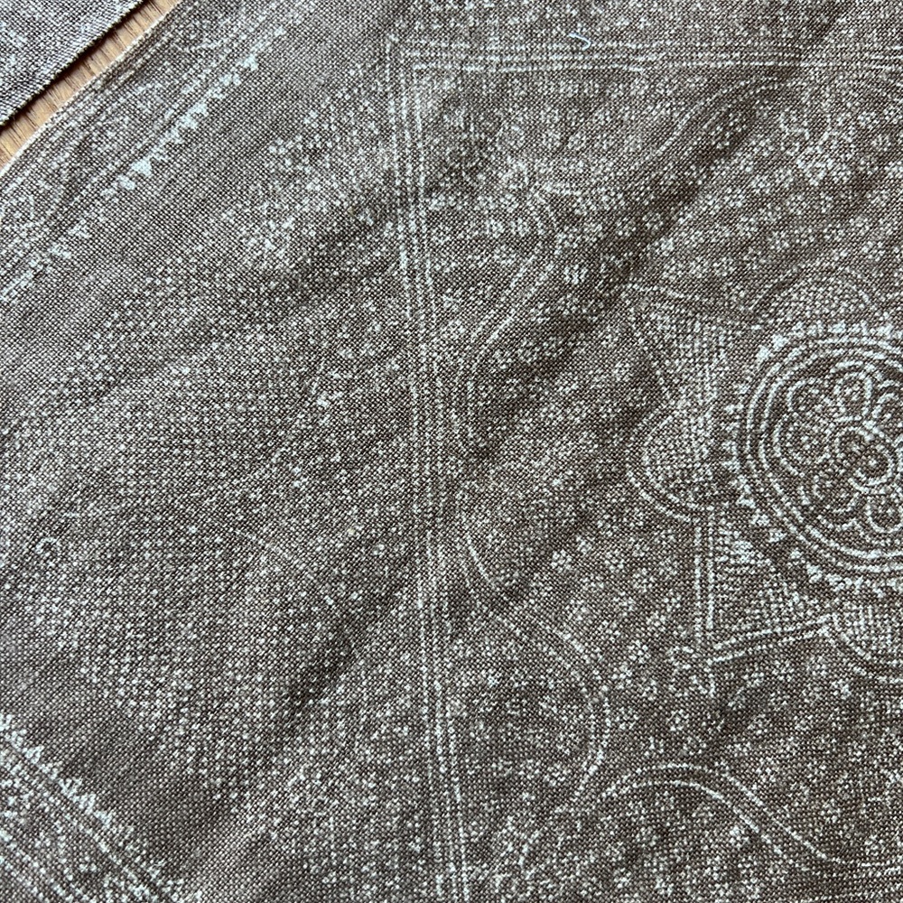 Raoul Textiles Chunari brown fabric yardage hand printed linen remnants